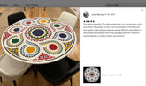 Kitchen & Dining Room Table Top Natural White Marble Table With Carnelian Semi Precious Stone Inlay Mosaic Art Handmade Furniture Decor Unique Handicrafts IND